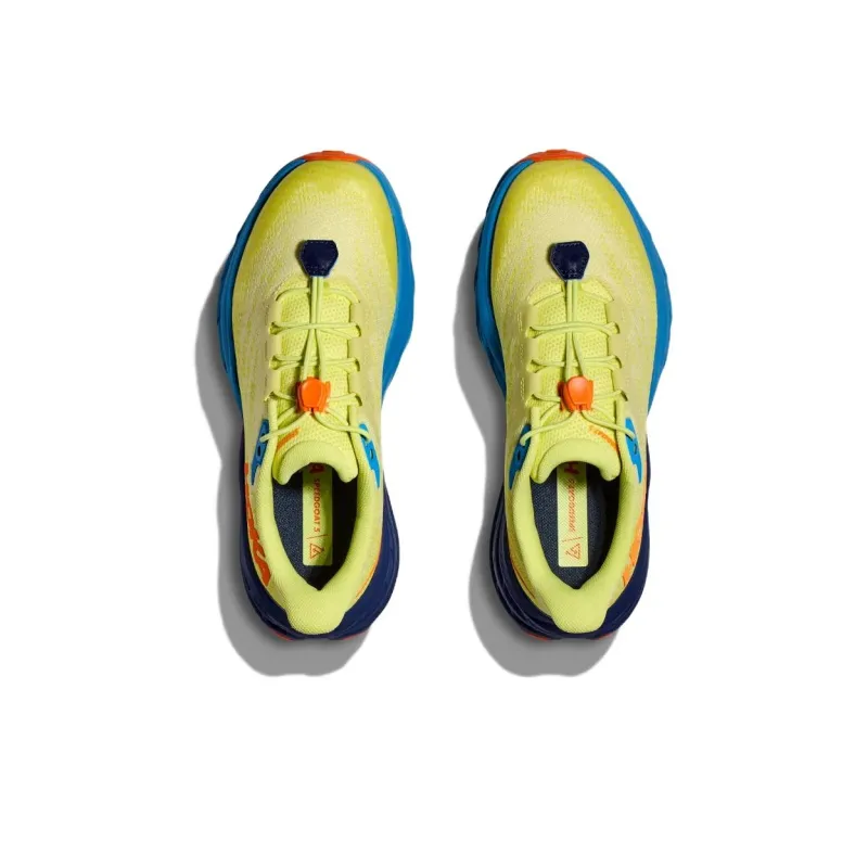 HOKA ONE ONE Speedgoat 5 Cushioning Abrasion Resistant Lightweight Low Top Kids' Running Shoes Yellow Blue Kids'-2
