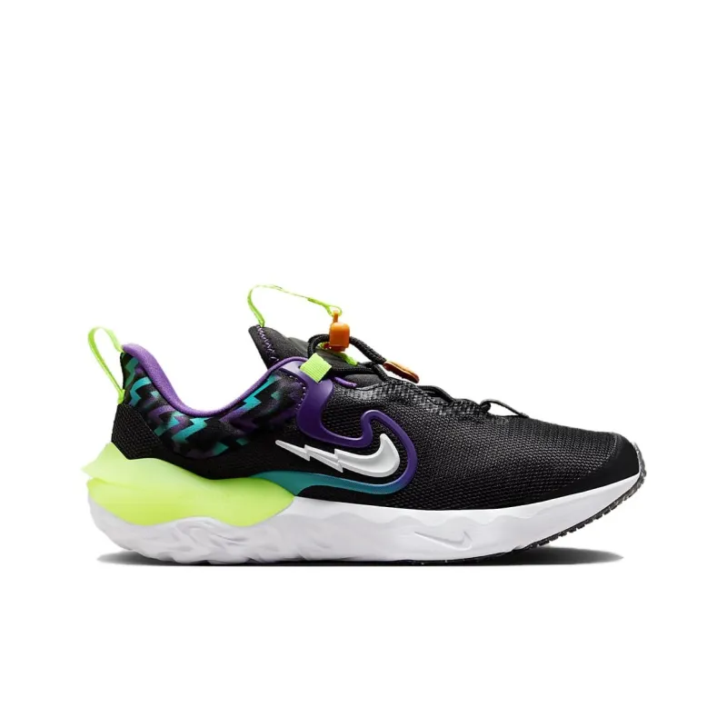 Nike Run Flow SE GS Slip Resistant Low Top Kids' Running Shoes Black Green Unisex-1