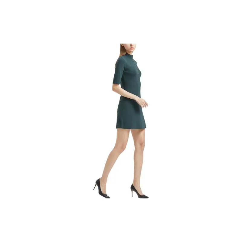 THEORY Short-Sleeved Dresses Women's Dark Green-1