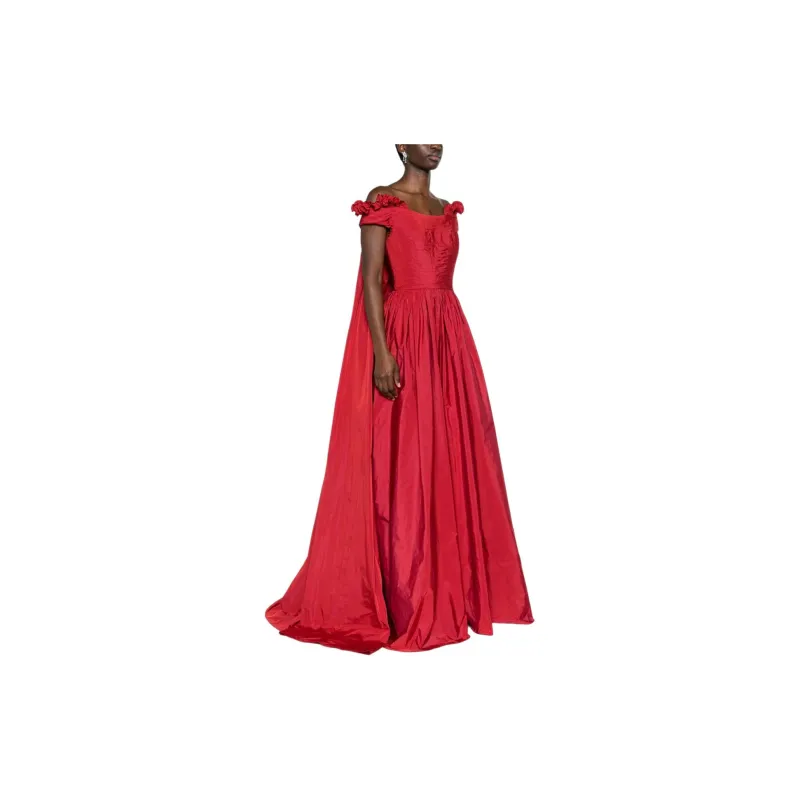 ELIE SAAB Cape effect Taffeta Gown-3