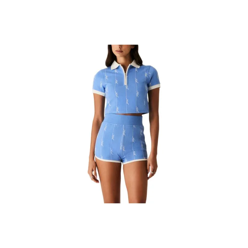KITH Women's Taylen Pique Logo Knit Polo Calypso-2