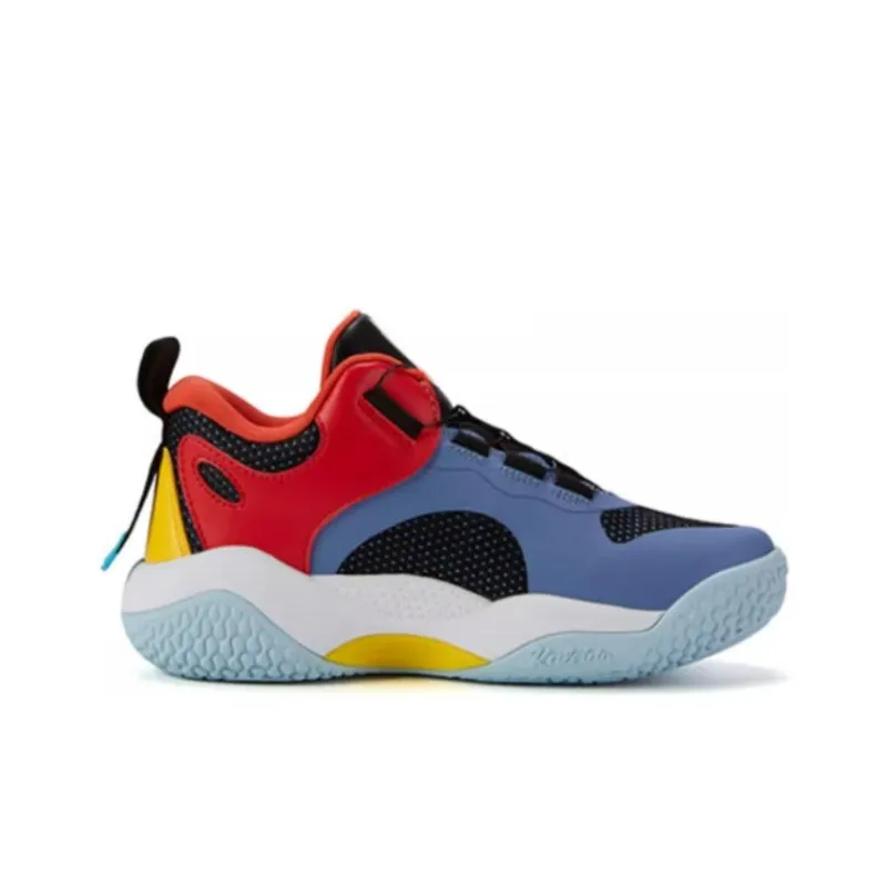 FILA KIDS Anti Kick Low Top Children's Basketball Shoes Dusty Blue Black Teenagers-1