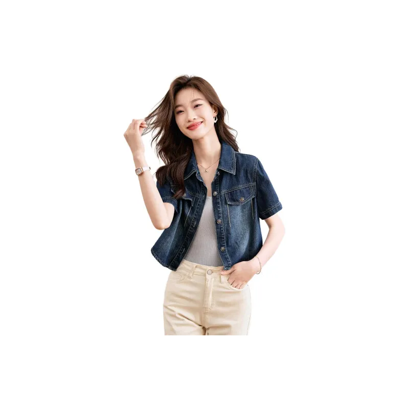 Mo Han Yi Mei Denim Jacket Women's Blue-1