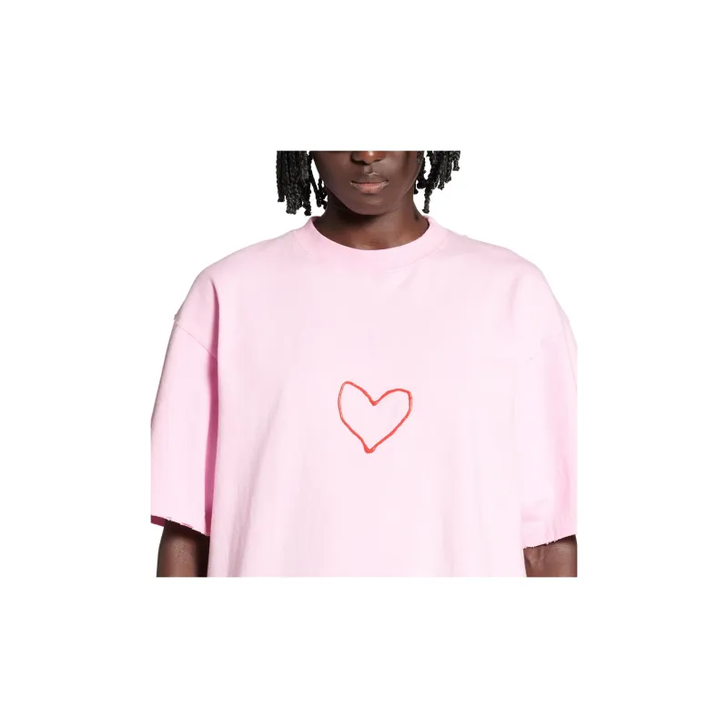 Balenciaga T Shirt Women's Pink Loose Fit-5