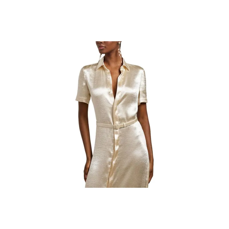 Ralph Lauren Collection Short sleeved Satin Shirt Dress-3