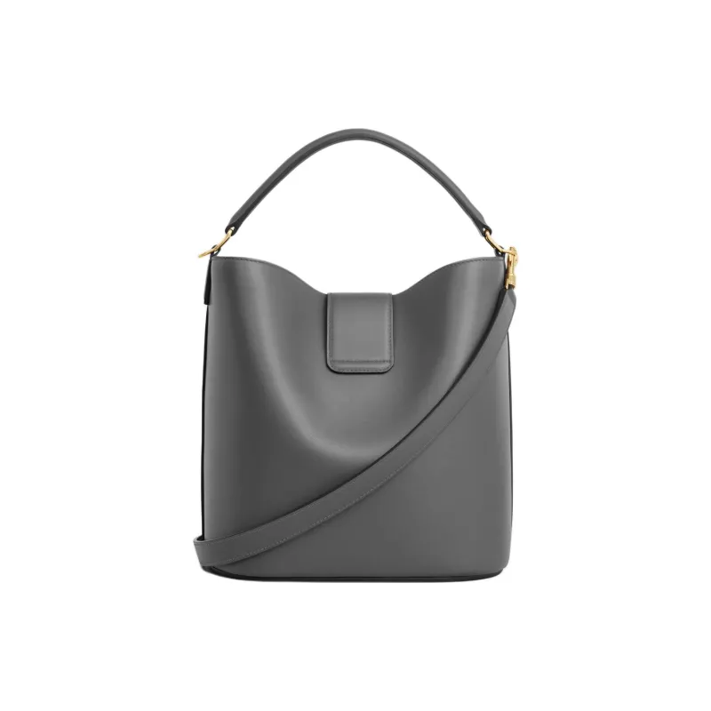 CELINE Calfskin Shoulder Bag, Crossbody Bag, Handbag Medium Size Women's Anthracite-2
