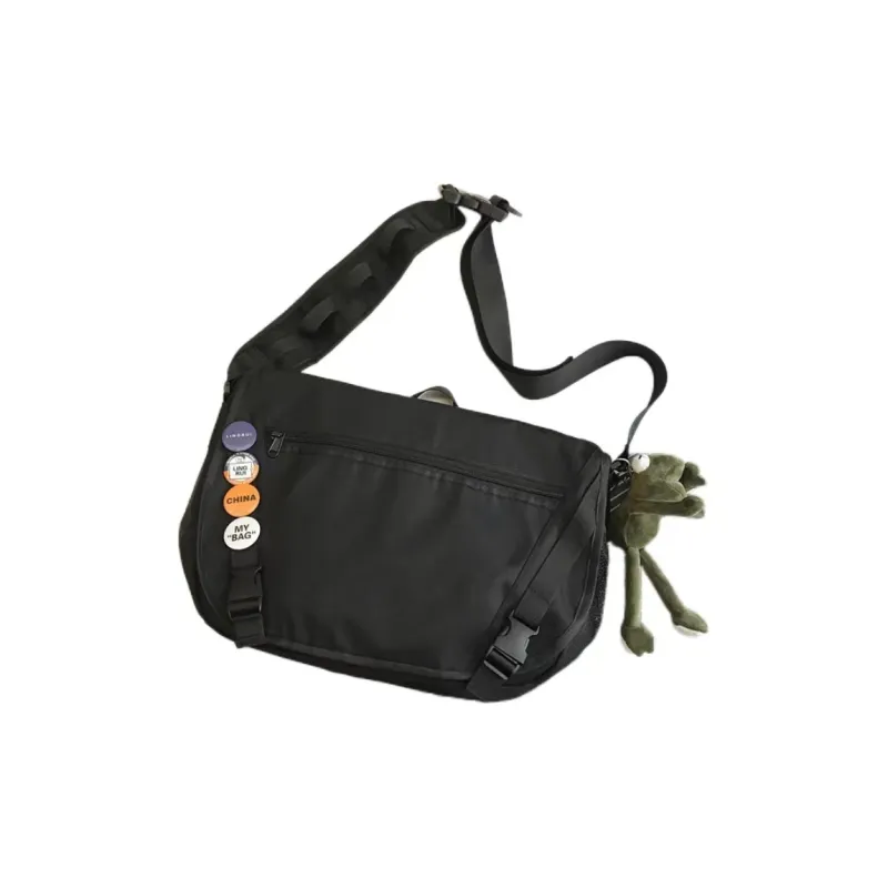 ALOENEY Nylon Crossbody Bag, Shoulder Bag Regular Unisex Gray/Black-5