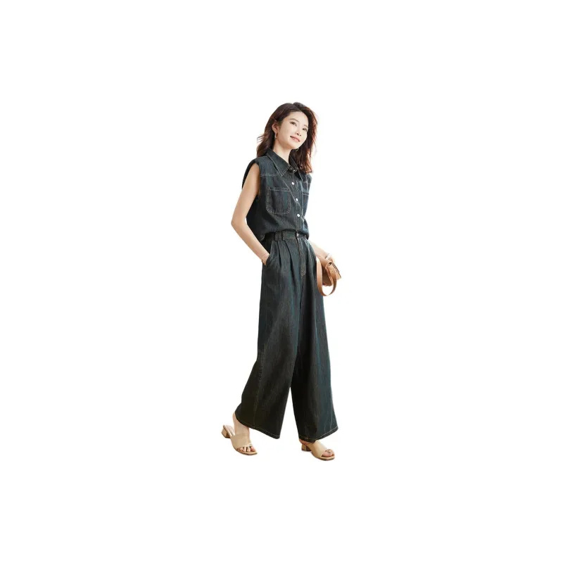 TERRE BLEUE Casual Suit Women's Dark Blue-2
