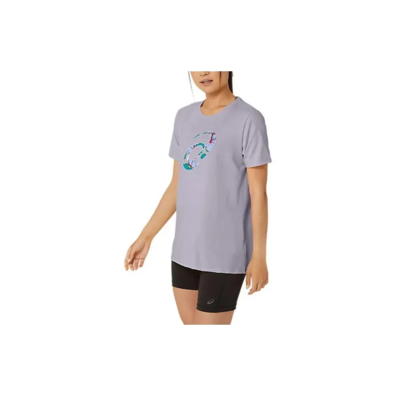 Asics Hibiscus Spiral A T-Shirts Women's Purple-3