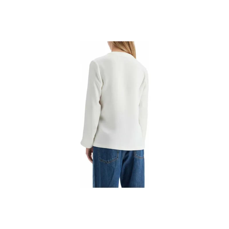 Valentino VLogo Plaque V-Neck Blouse-2