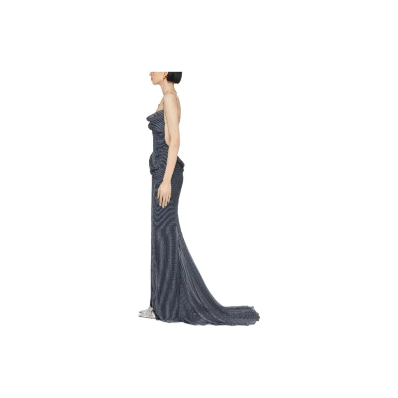GIVENCHY SS24 Slip Dress Women's Marine Blue-3