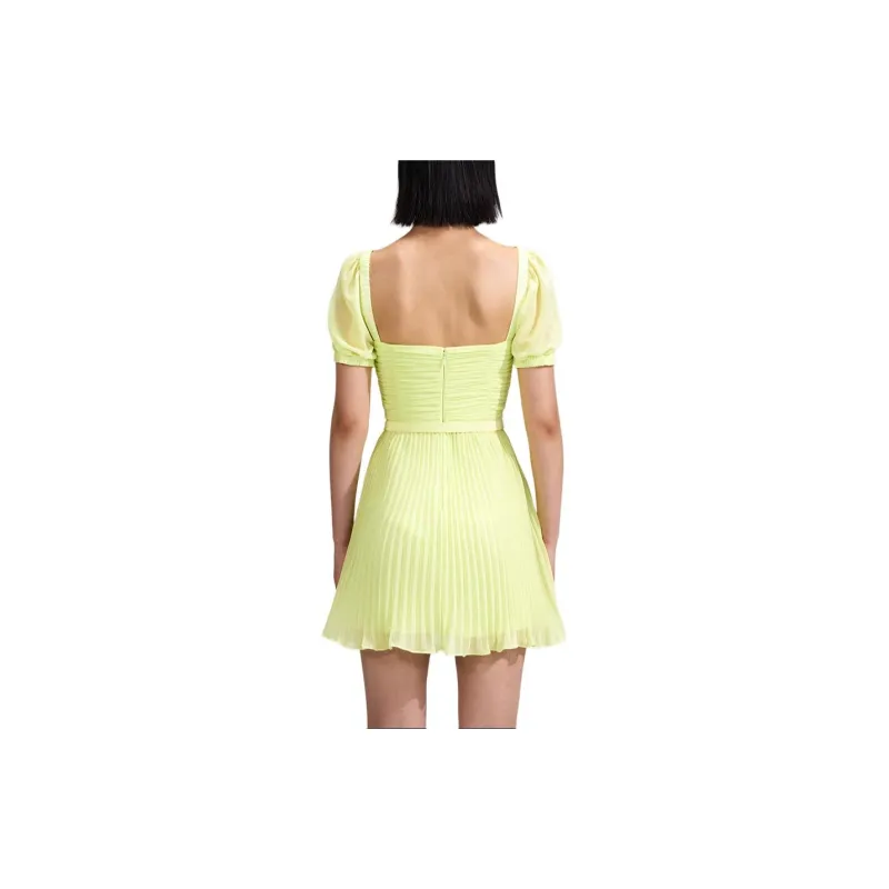 Self portrait Short Sleeved Dresses Women's Fruit Green-2