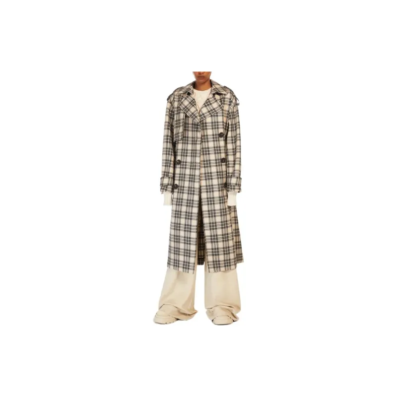 SportMax Check pattern Belted Coat-3