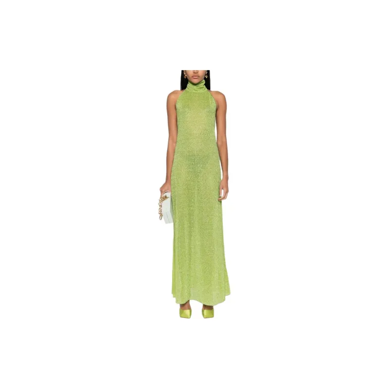 Oséree Metallic Halterneck Maxi Dress-1