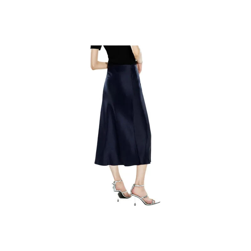 COVERINS Casual Long Skirt Women's Navy Blue-3