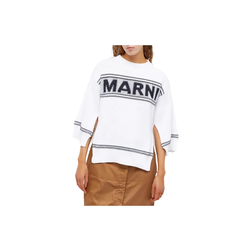 MARNI Logo Intarsia Knitted Crewneck Jumper-1