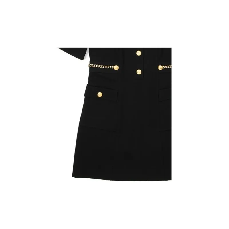 GUCCI Short Sleeved Dresses Women's Black-2