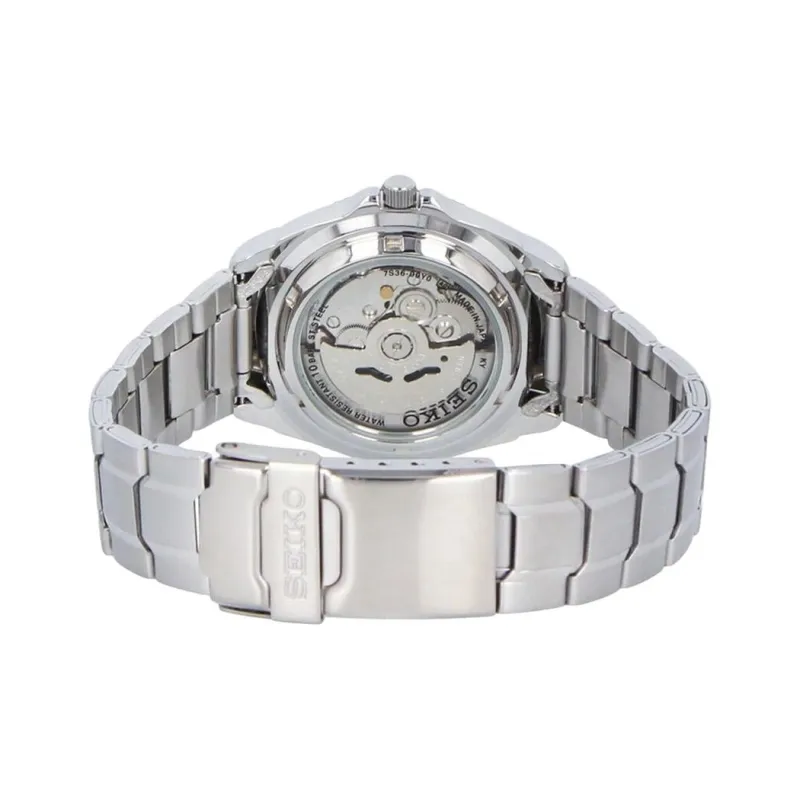 SEIKO Precision Crafted 5 Sports Collection Automatic Mechanical Movement Stainless Steel Strap Watch Unisex Black Dial-3