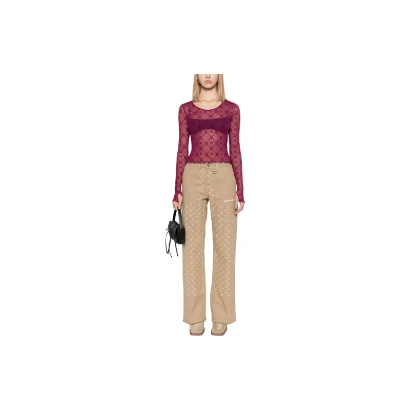 Marine Serre T Shirt Women's Cherry Pink-1