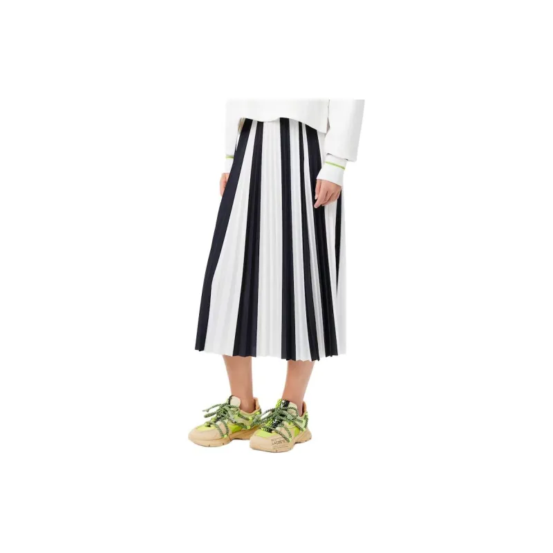 LACOSTE Casual Long Skirts Women's Blue White-1