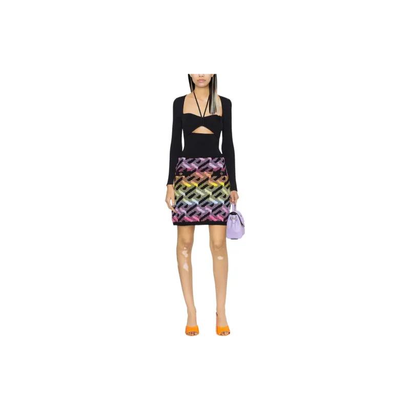 VERSACE Skirt With La Greca Motif 'Multicolor'-1