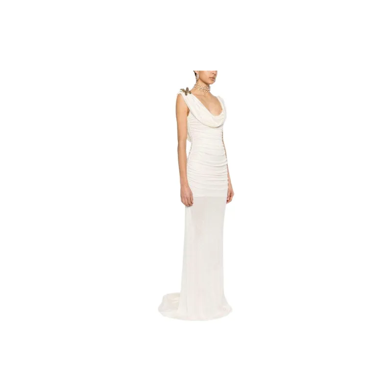 Blumarine Butterfly-brooch Maxi Dress-3