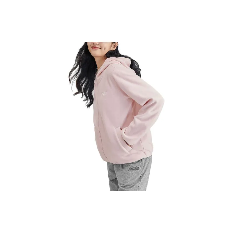 Skechers Velvet Jackets Women's Gray Pink/01NX-3