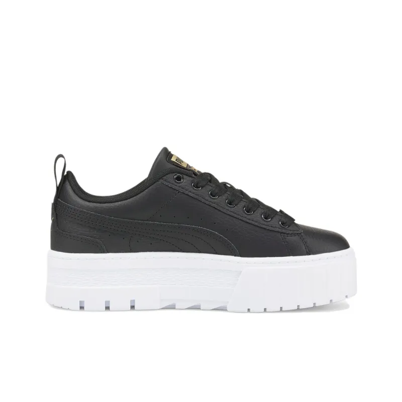 Puma Mayze Leather Jr 'Black Team Gold'-1