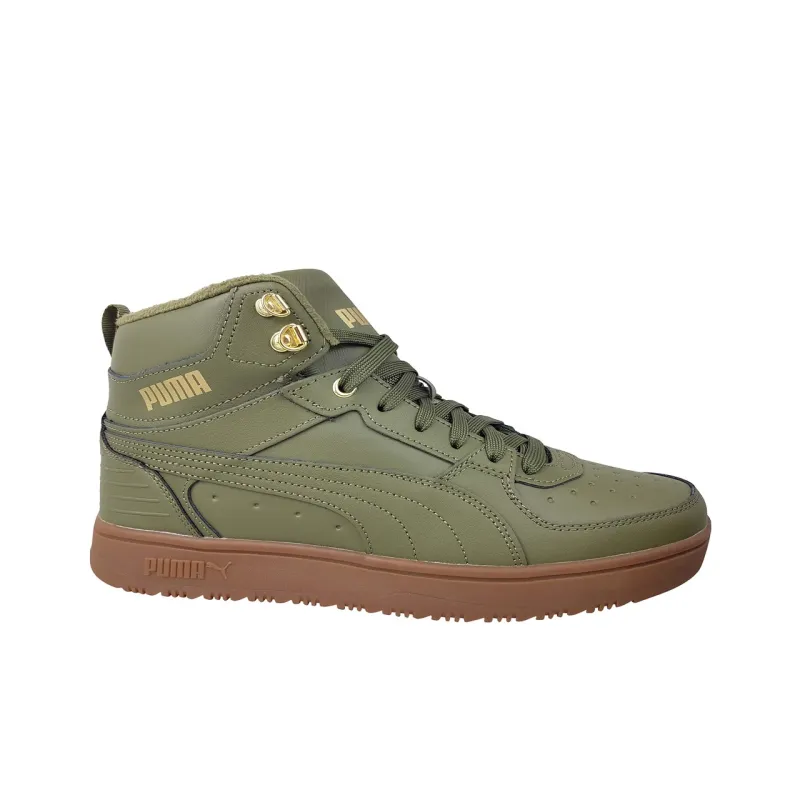 PUMA Rebound Layup Rugged Cushioning Wear Resistant High Top Skateboard Shoes Unisex Green-1