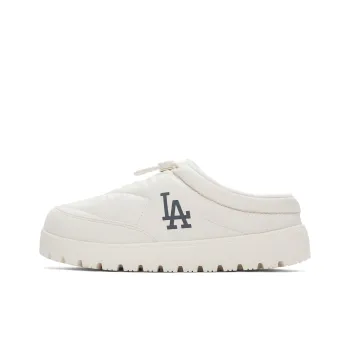 MLB Los Angeles Dodgers Slip Resistant Abrasion Resistant Vintage Diamond Pattern Embossed Cotton Mules Unisex Cream