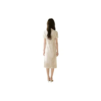 Mo Han Yi Mei Short Sleeved Dresses Women's Ecru