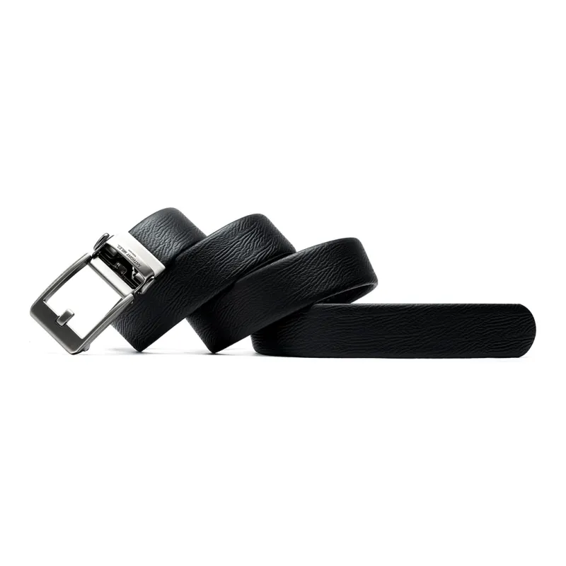 Anthony Miles Cow Leather Top Grain Cow Leather Leather Belts Men's Black Width  3.5cm-2