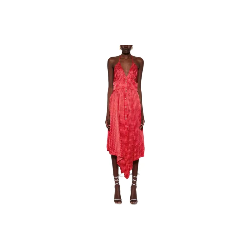 Alexandre Vauthier Polka dot Print Halterneck Midi Dress-1