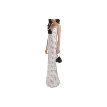 Self portrait Slip Dresses Women's White Dot Pattern