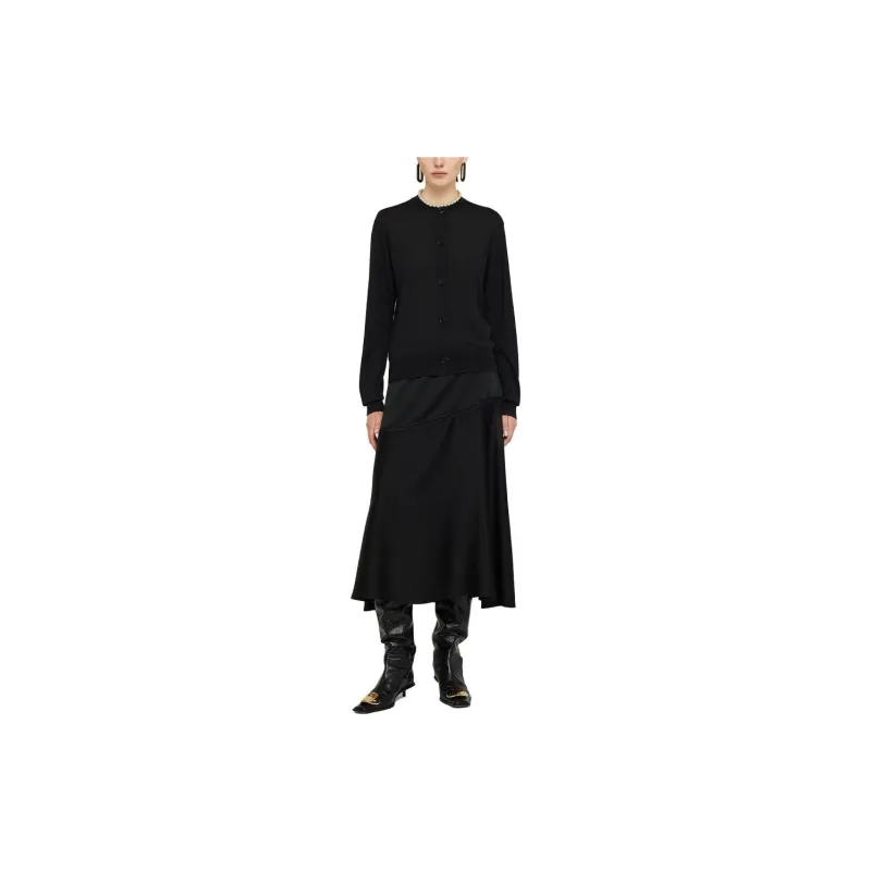 JIL SANDER Fine knit Crew neck Cardigan-1