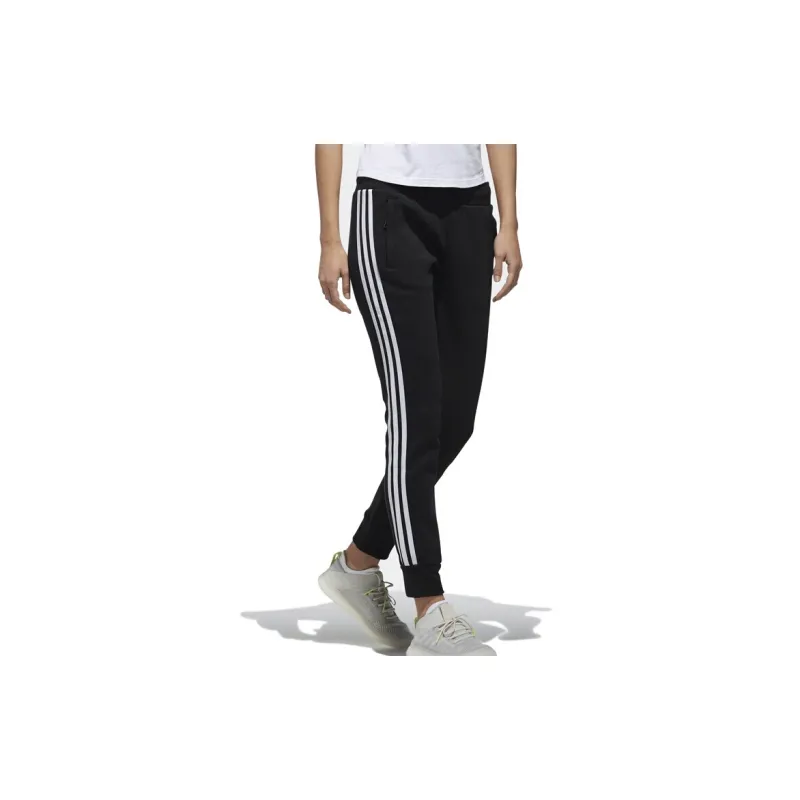 Adidas Knitted Sports Pants Women's Black White-5