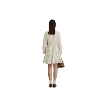 Omont Long Sleeved Dress Women's Ecru Stripes