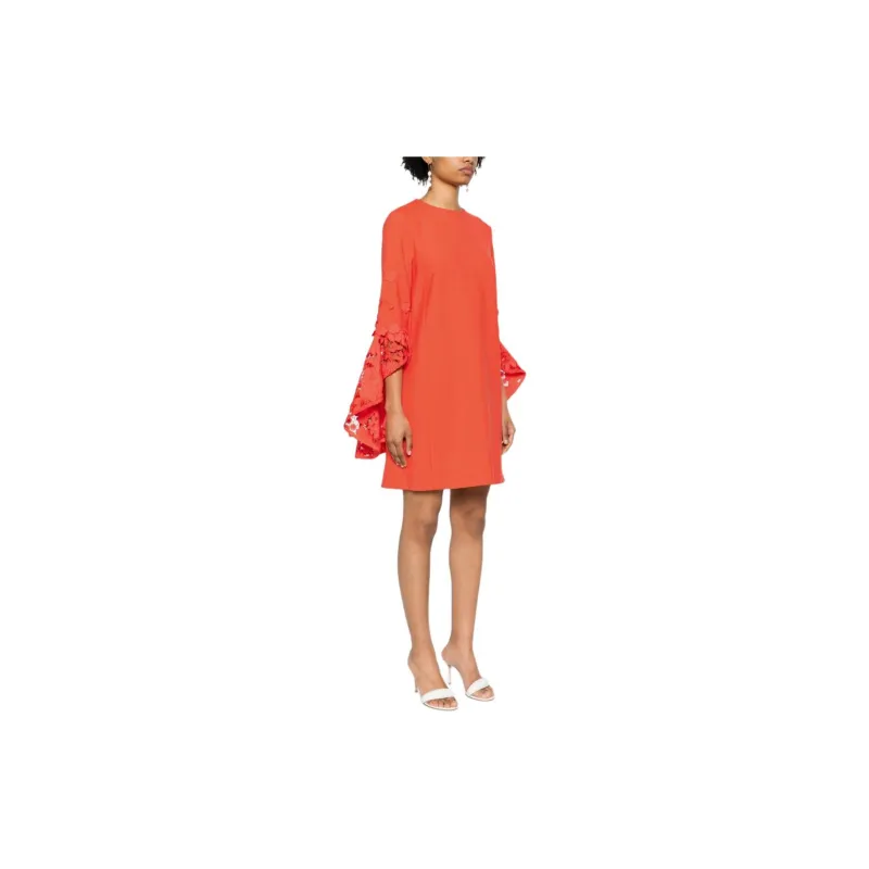 OSCAR DE LA RENTA SS24 Long-Sleeved Dresses Women's Lava Orange-4