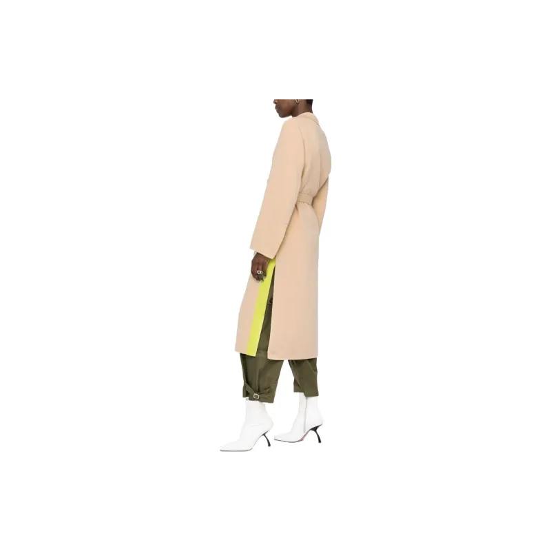 OFF WHITE Double Wool Belted Coat Beige-3
