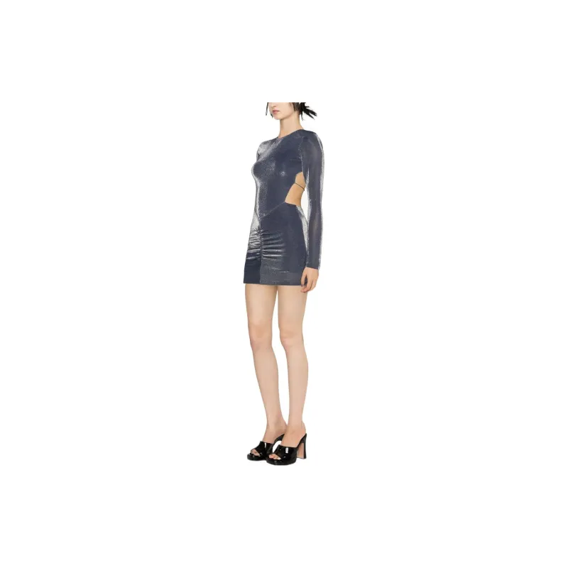 Rotate Long-Sleeved Dresses Women's Blue-3