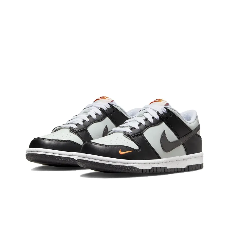 Nike Dunk Low Black Bright Mandarin Mini Swoosh GS-2