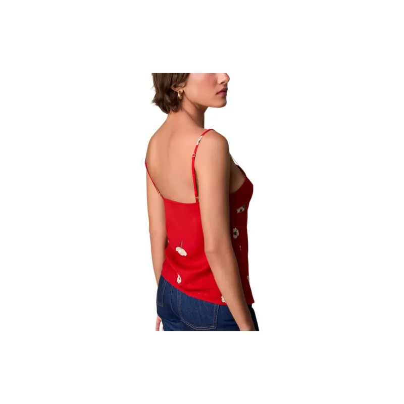 Rouje BERNADETTE TANK TOP Camisole Women's Red Peony Pink-2
