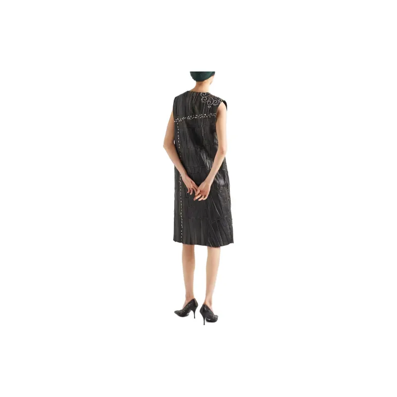PRADA Patchwork Nappa leather Dress-2