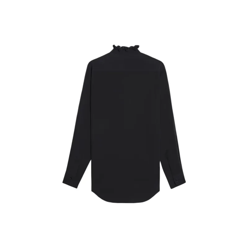 CELINE Frilled Romy Shirt In Silk Crepe And Acetate-1