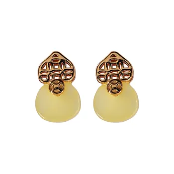 Xiaoyinjiang 925 Sterling Silver Beeswax Earrings Silver Studs Women's