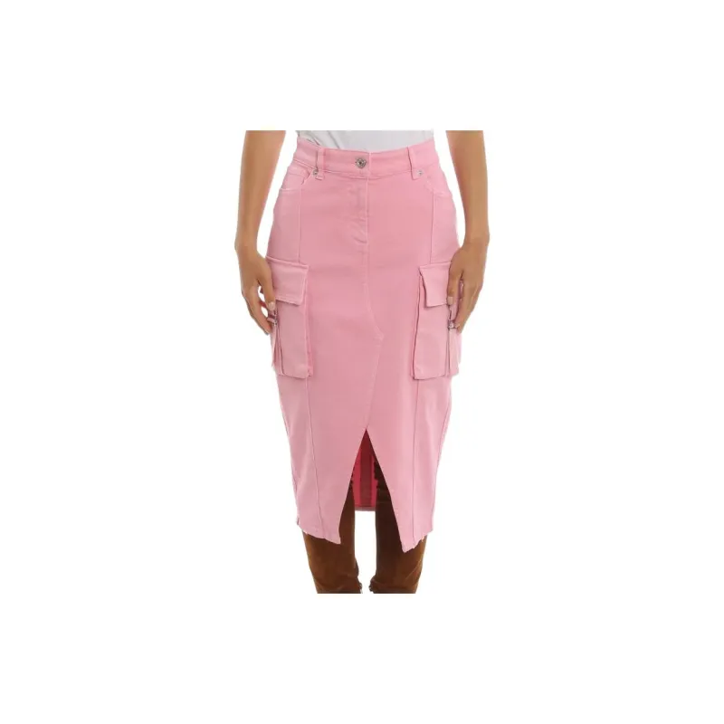 Blumarine Denim Long Skirts Women's Pink-2