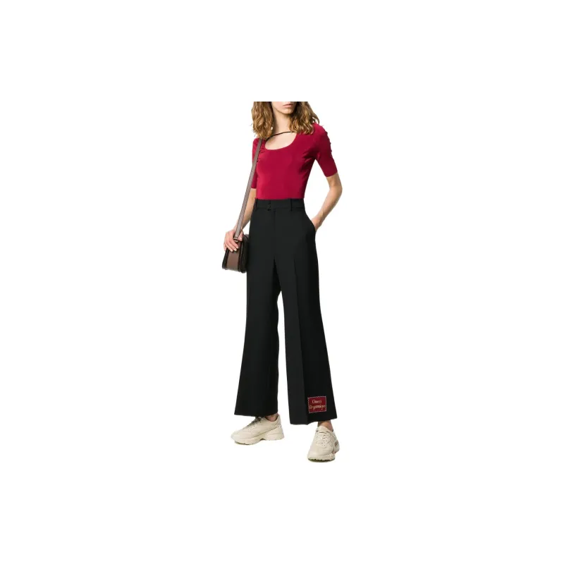 GUCCI Buckle Strap Ribbed T shirt-1