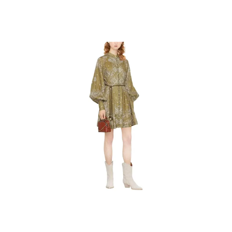 Zimmermann FW22 Long Sleeved Dress Women's Green-1