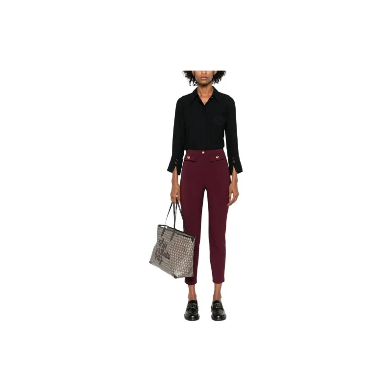 Elisabetta Franchi Logo Rivet Straight Leg Trousers-1