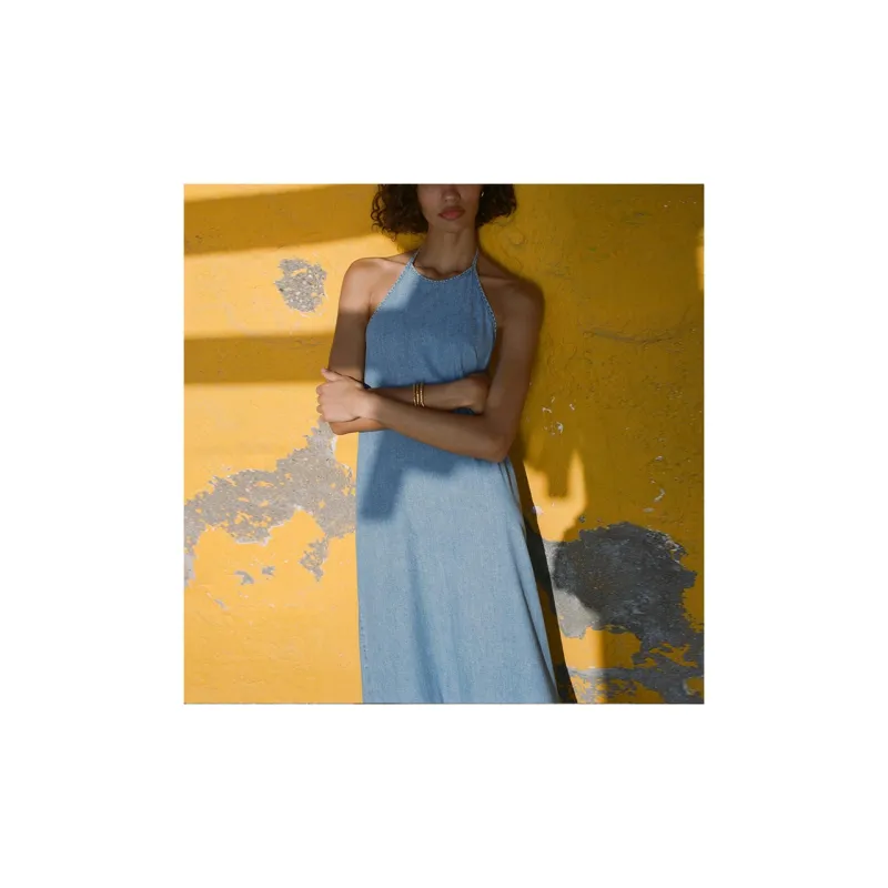 ZARA Sleeveless Dresses Women's Blue-4